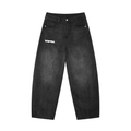 PHXNTOM Chaos Black Baggy Jeans - White Logo