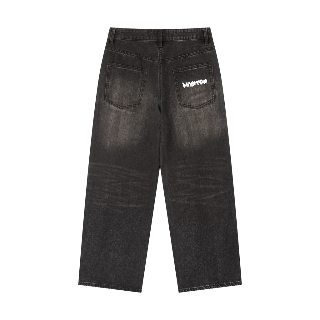 PHXNTOM Chaos Black Jeans - White Logo