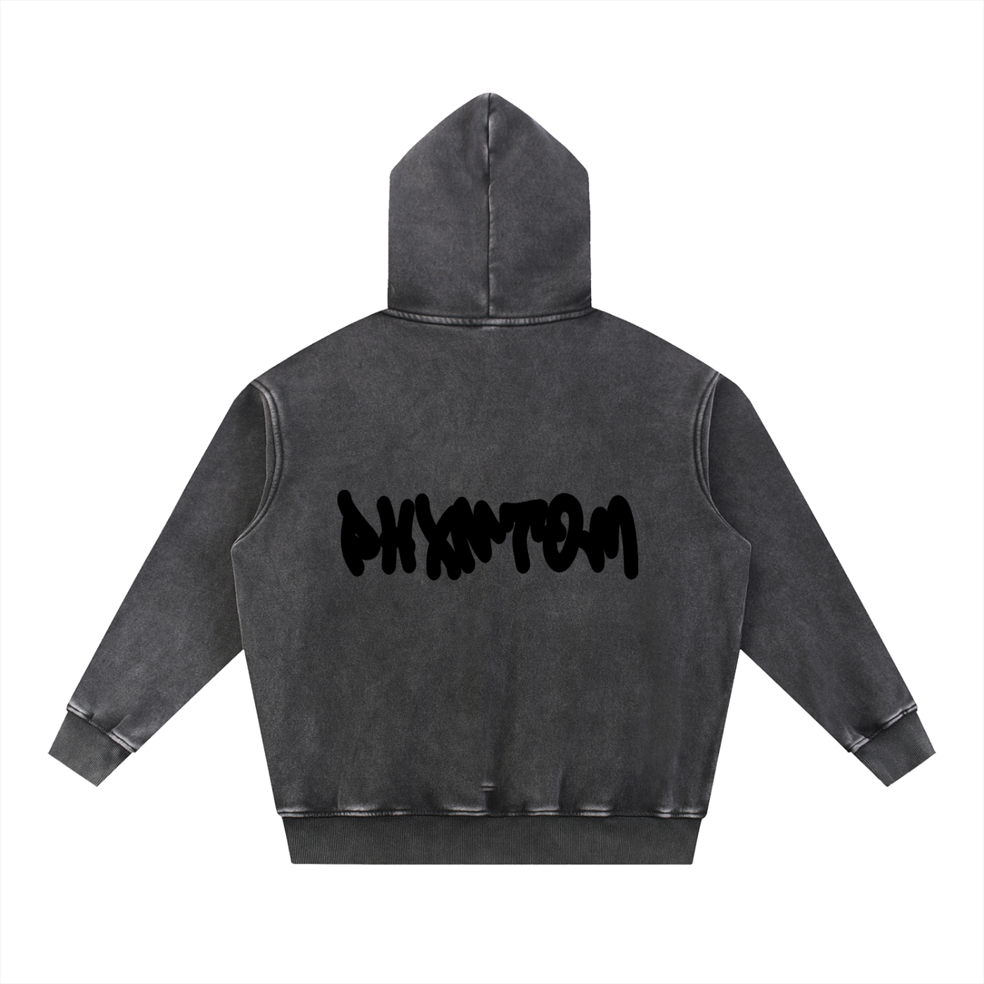 PHXNTOM Chaos Washed Hoodie - Black Logo