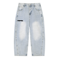 PHXNTOM Chaos Light Blue Baggy Jeans - Black Logo