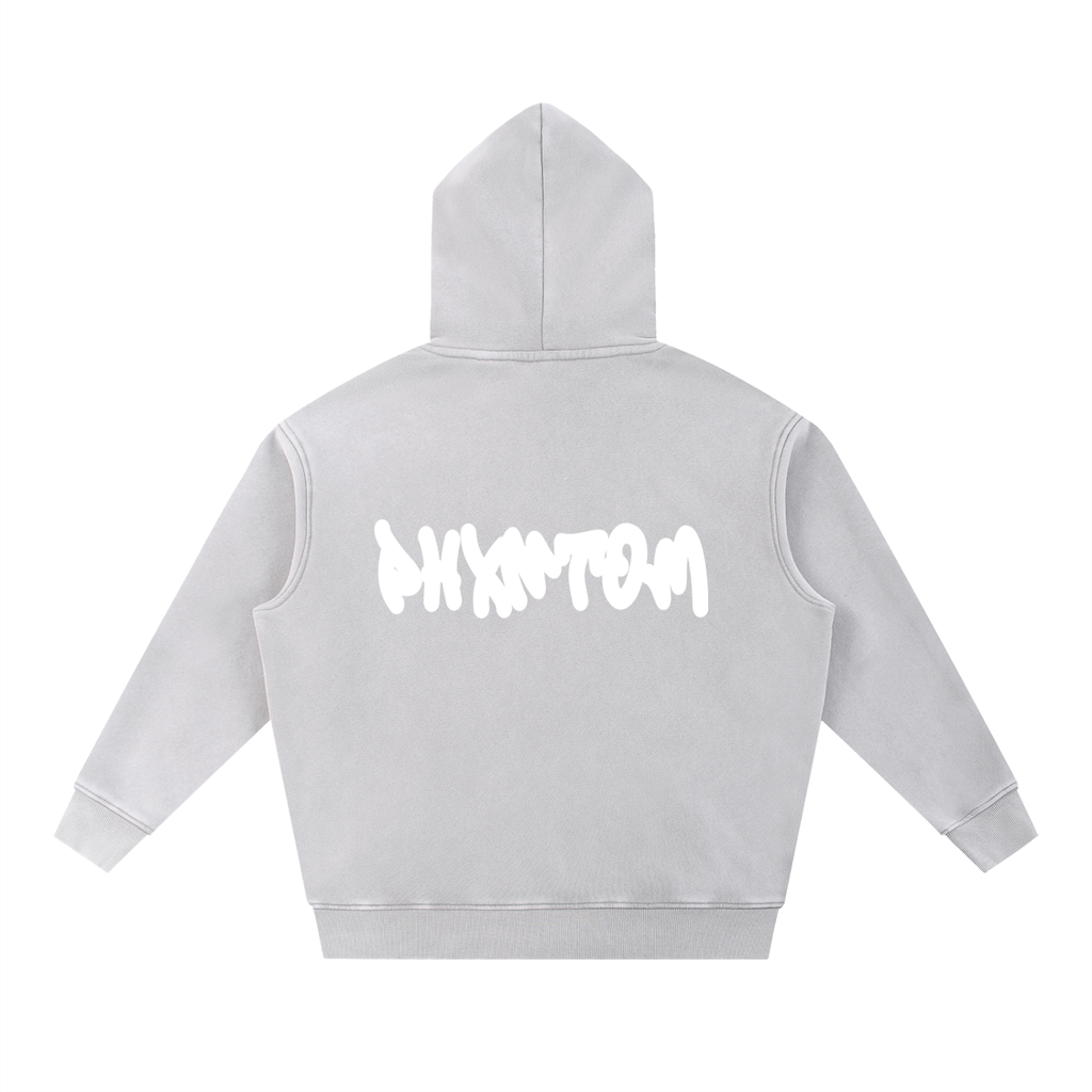 PHXNTOM Chaos Washed Hoodie - White Logo