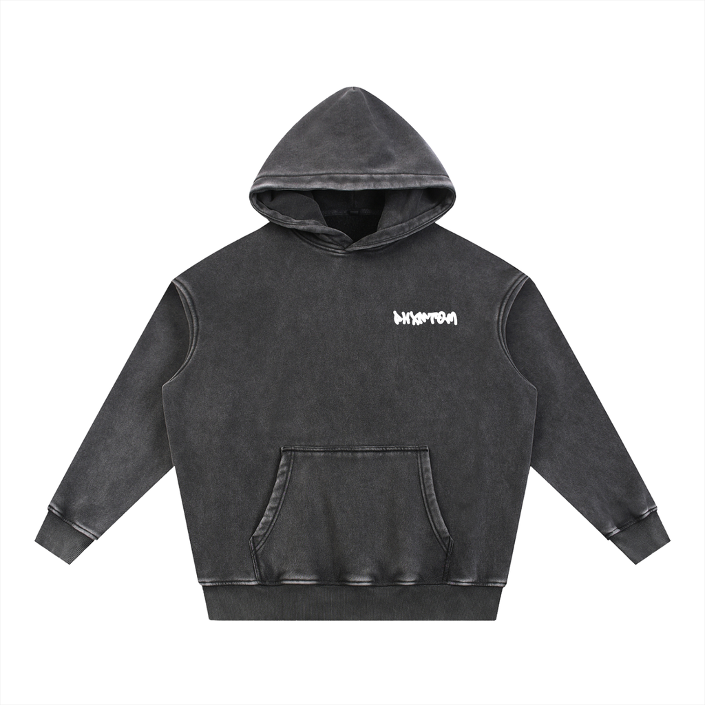 PHXNTOM Chaos Washed Hoodie - White Logo