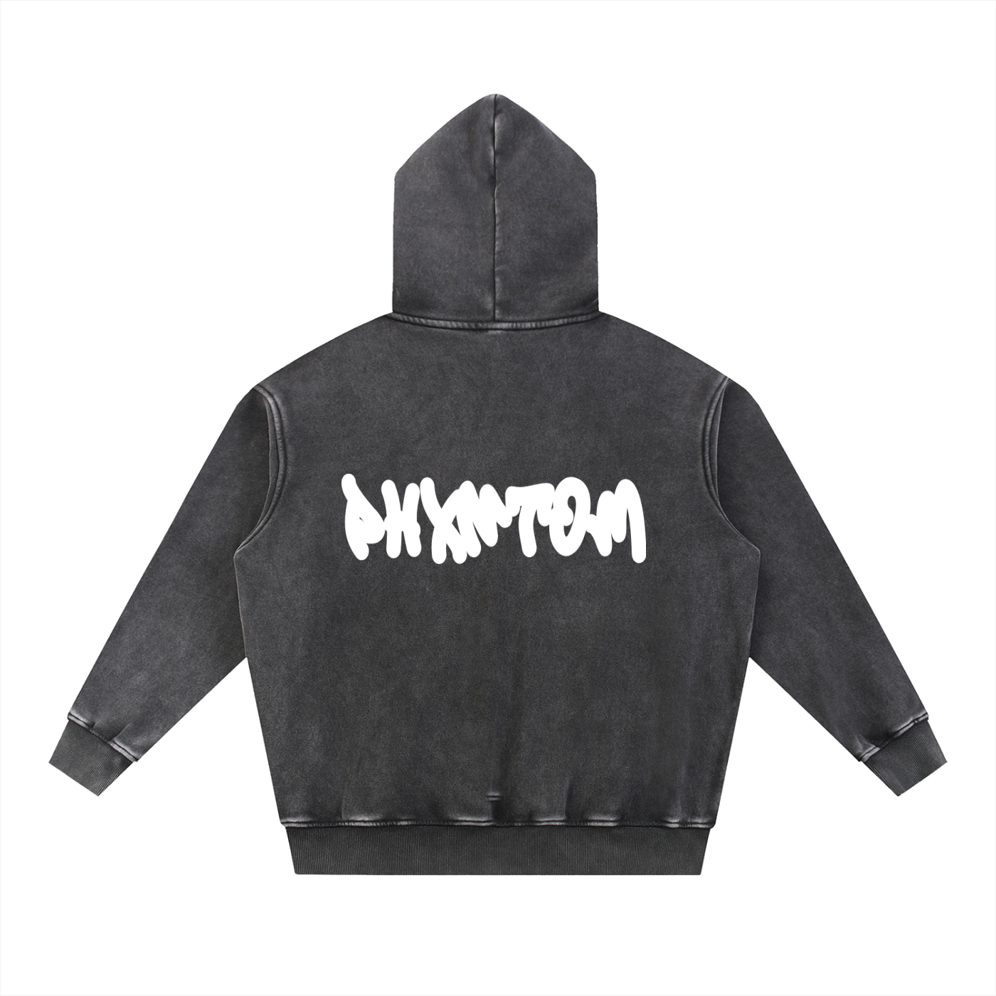 PHXNTOM Chaos Washed Hoodie - White Logo